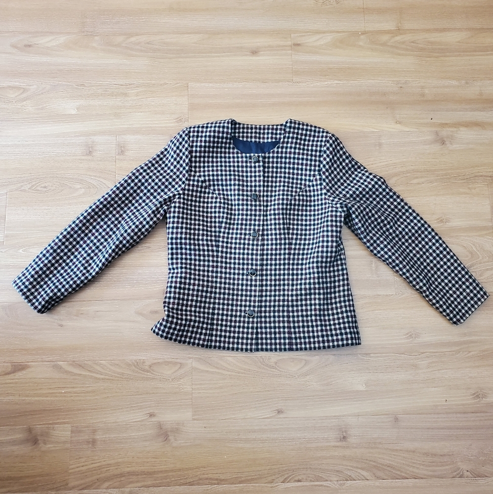 Vintage Wool Plaid Blazer